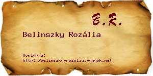 Belinszky Rozália névjegykártya