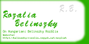 rozalia belinszky business card